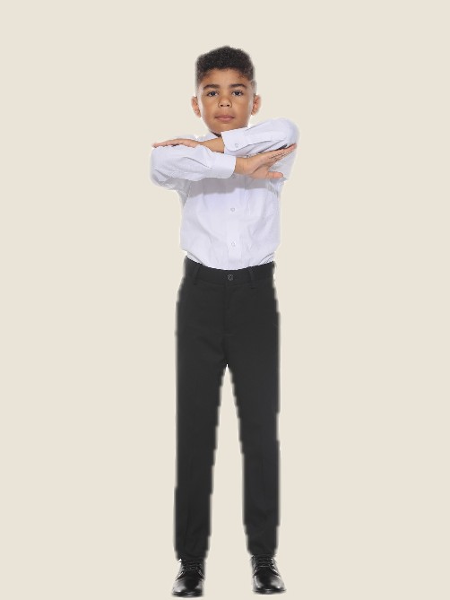 BOYS SUIT SEPARATES PANTS w/ Notch Lapel 01-Black