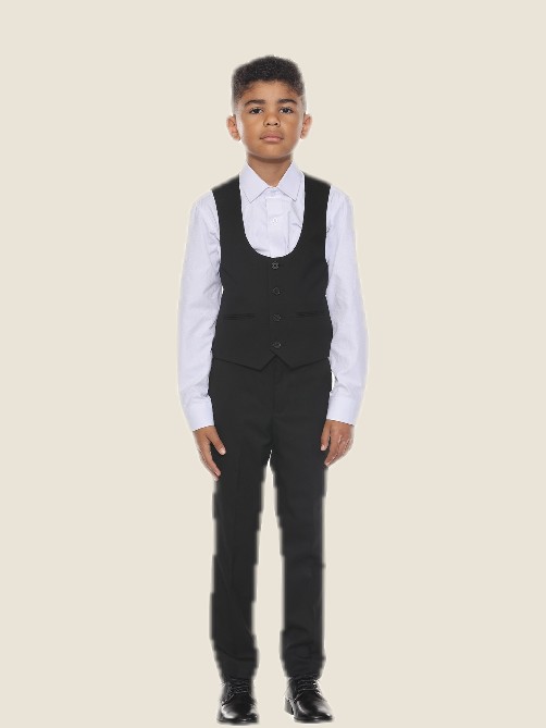 BOYS SUIT SEPARATES VEST w/ Notch Lapel 01-Black