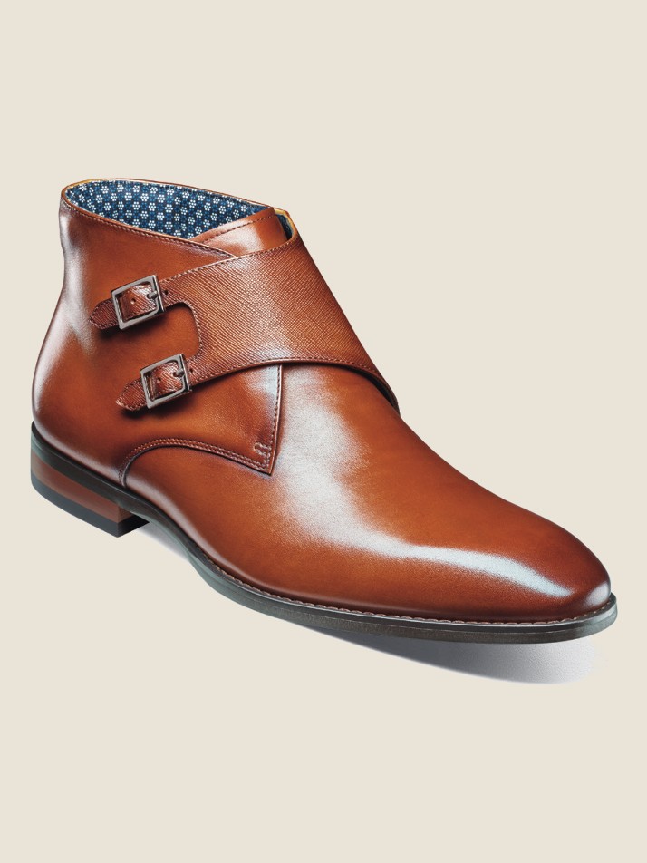 Kaius Plain Toe Double Monk Strap Boot