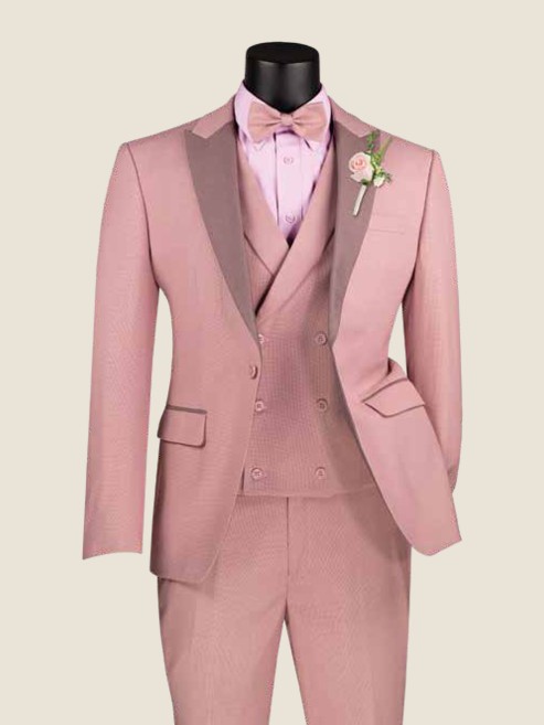 Slim Three-Piece Suit, Wool Feel