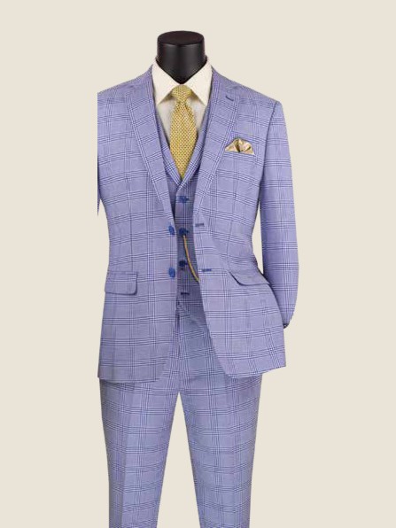 Slim Three-Piece Suit, Wool Feel